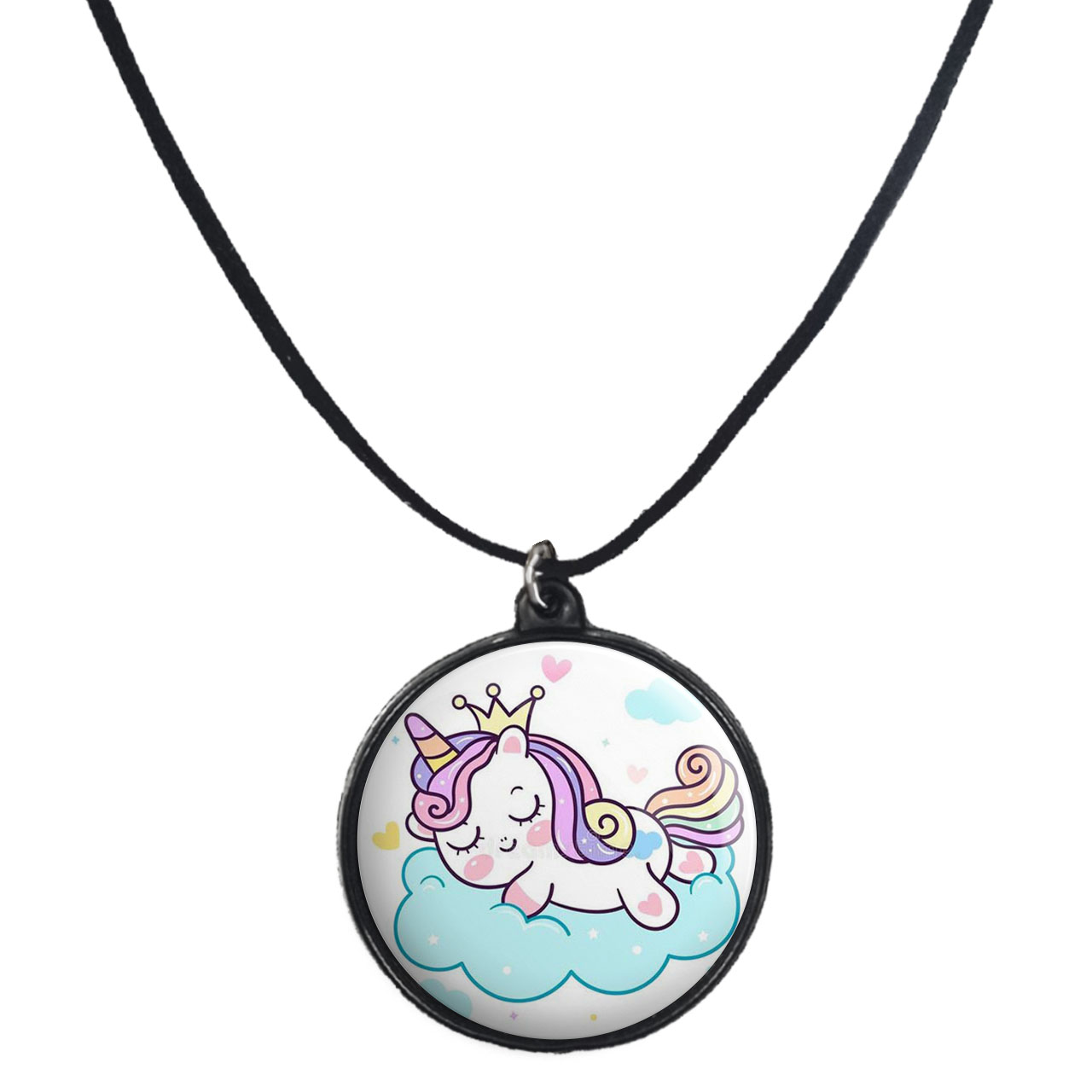 گردنبند پرمانه طرح یونیکورن کد pmb.2944 مدل دو طرفه