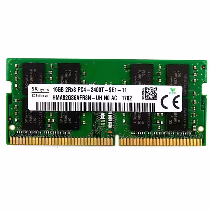 رم لپ تاپ DDR4 دوکاناله 2400 مگاهرتز  اس کی هاینیکس مدل PC4-2400T ظرفیت 16 گیگ