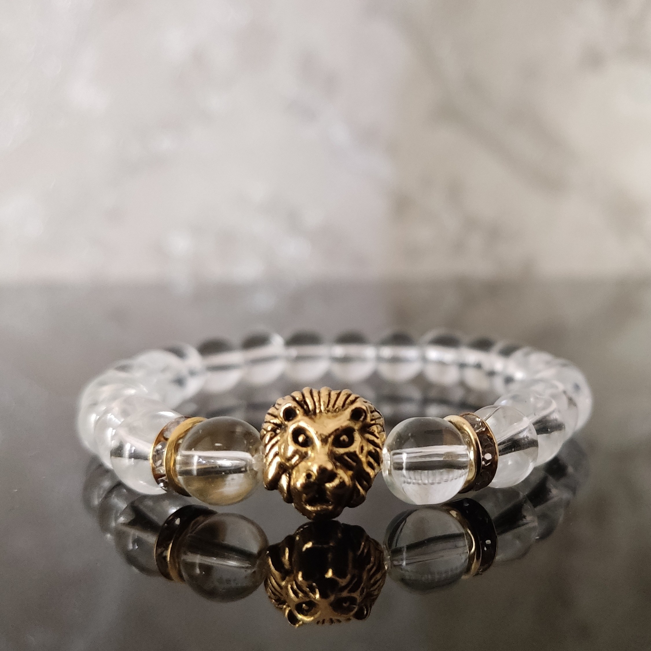 دستبند سنگ جید شفاف طرح شیر مردانه و زنانه 