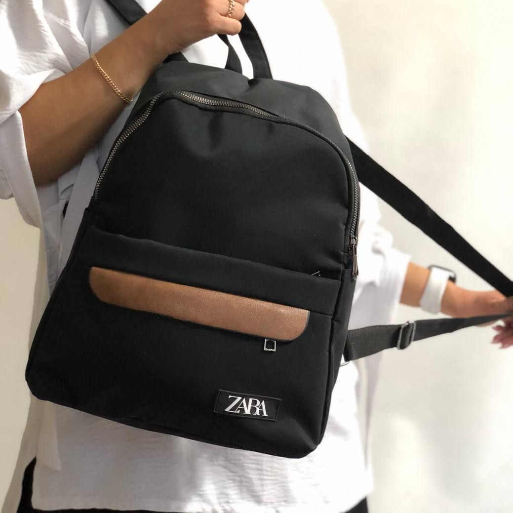 کیف کوله پشتی تک رنگ مشکی     