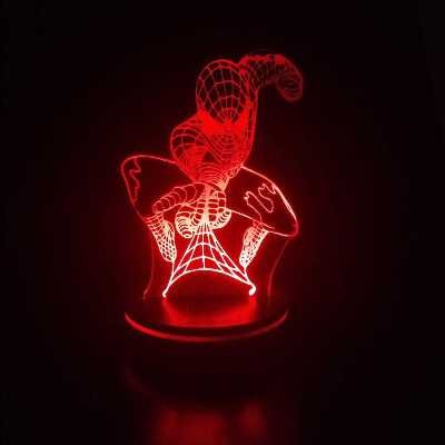 چراغ خواب پارسافن لیزر طرح کارتونی مرد عنکبوتی 16 رنگ ریموت دار