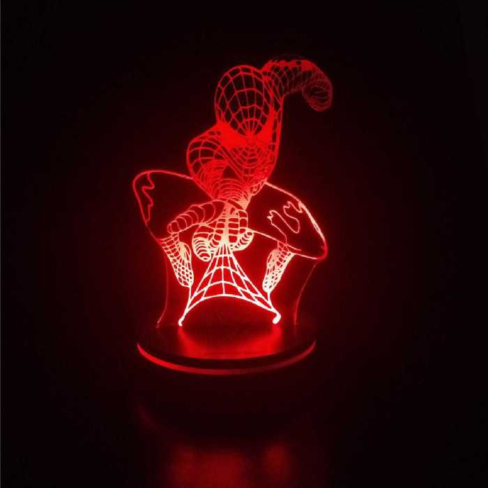 چراغ خواب پارسافن لیزر طرح کارتونی مرد عنکبوتی 16 رنگ ریموت دار