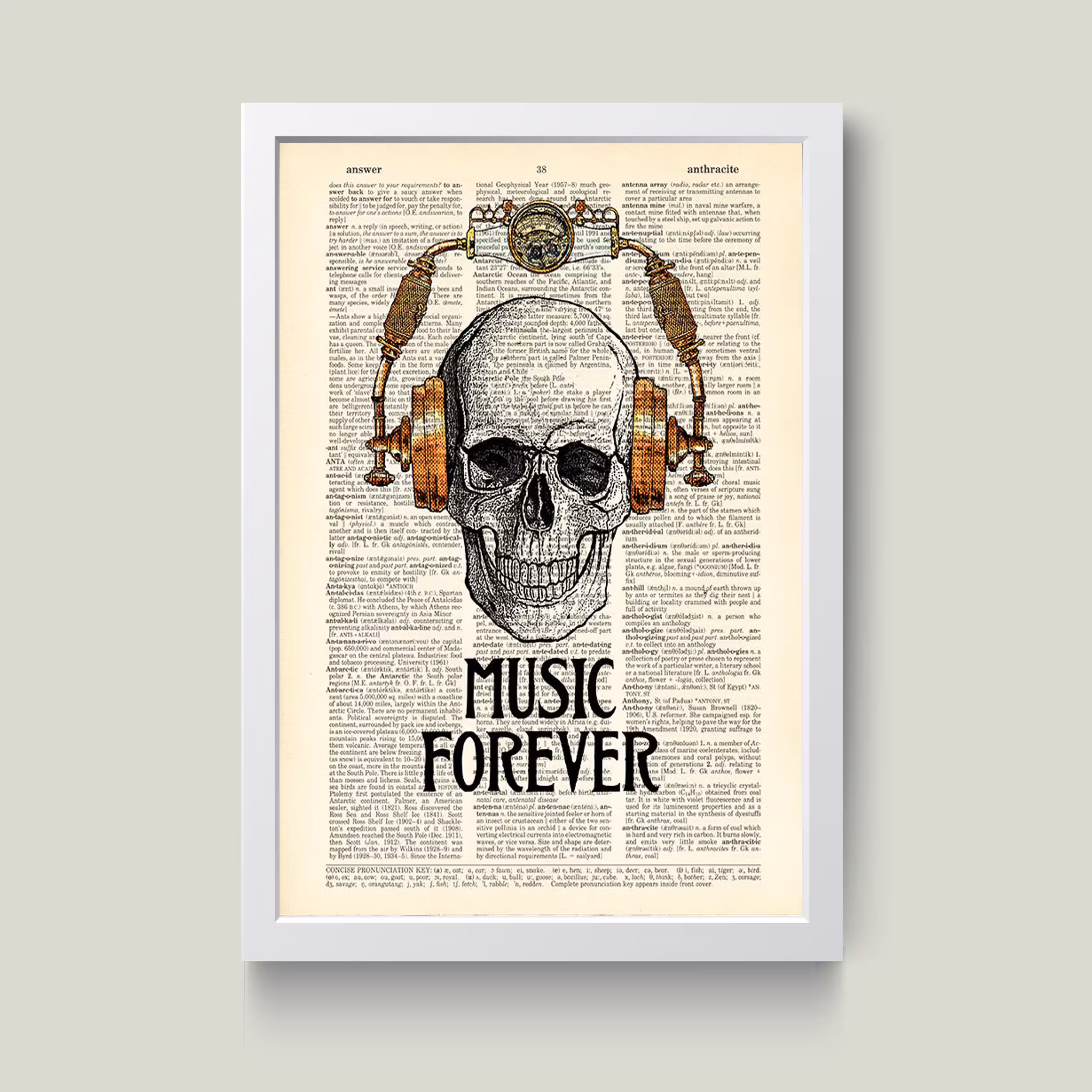 تابلو مدل مینیمال Music Forever کد m2403-w