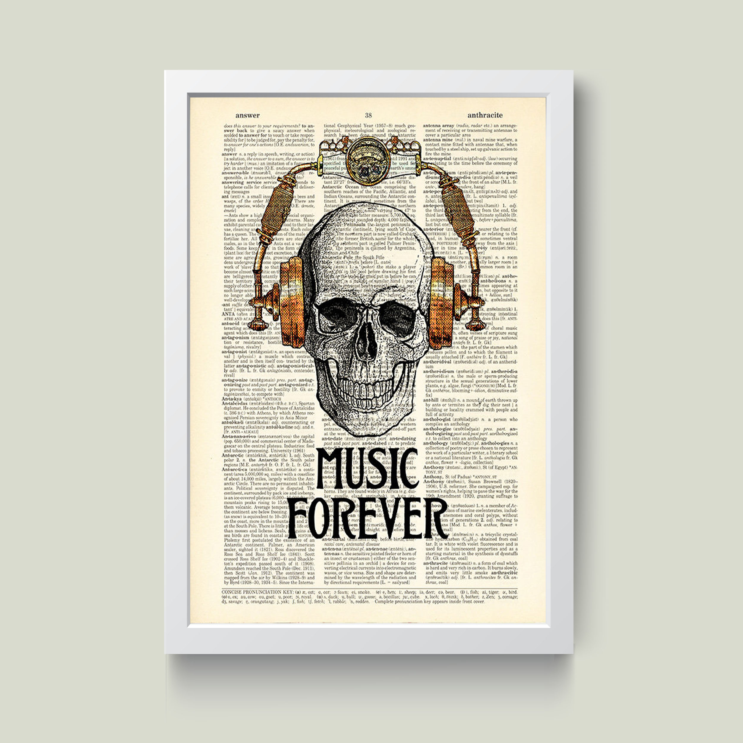 تابلو مدل مینیمال Music Forever کد m2403-w