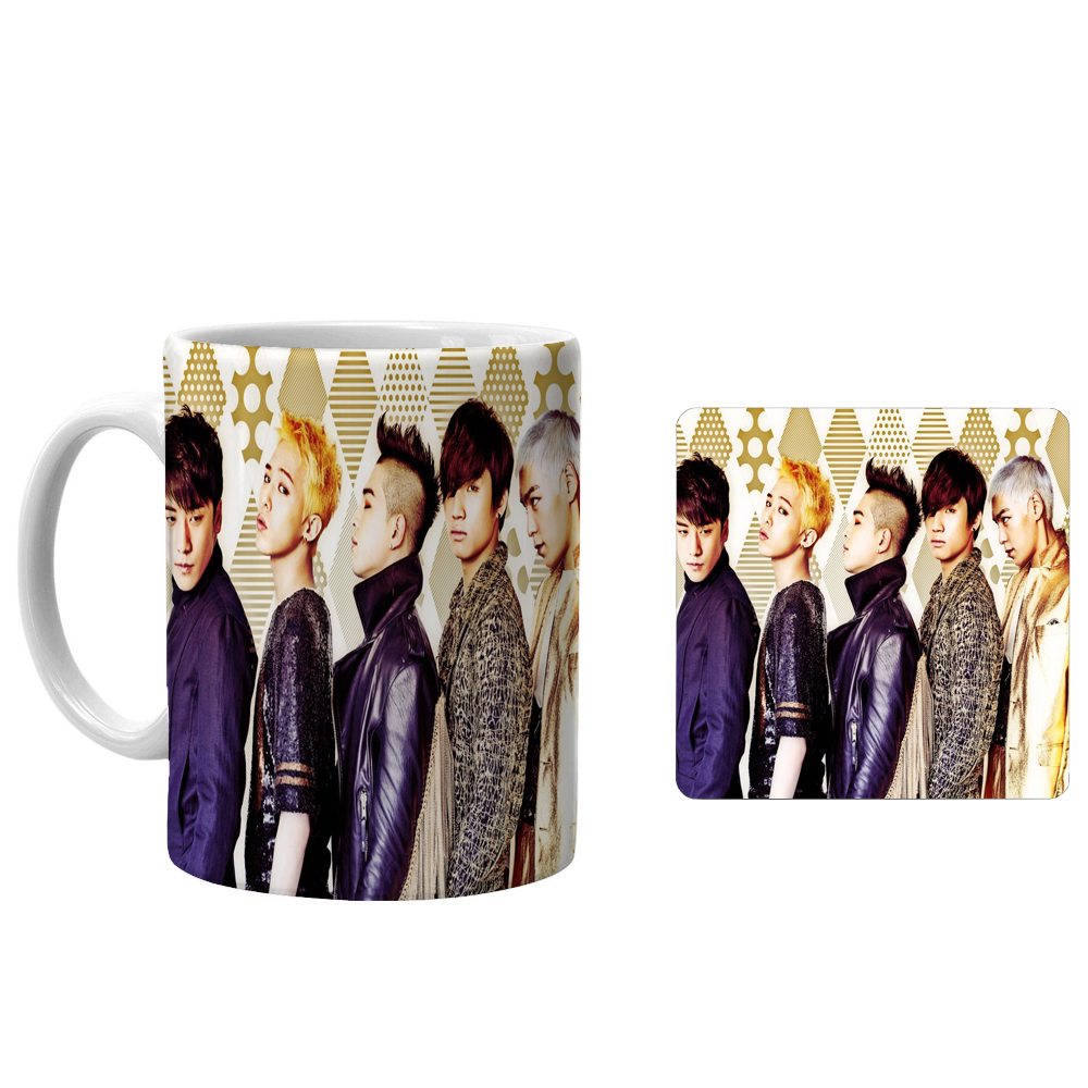 ماگ طرح گروه بیگ بنگ bigbang کد xa15 به همراه زیر لیوانی