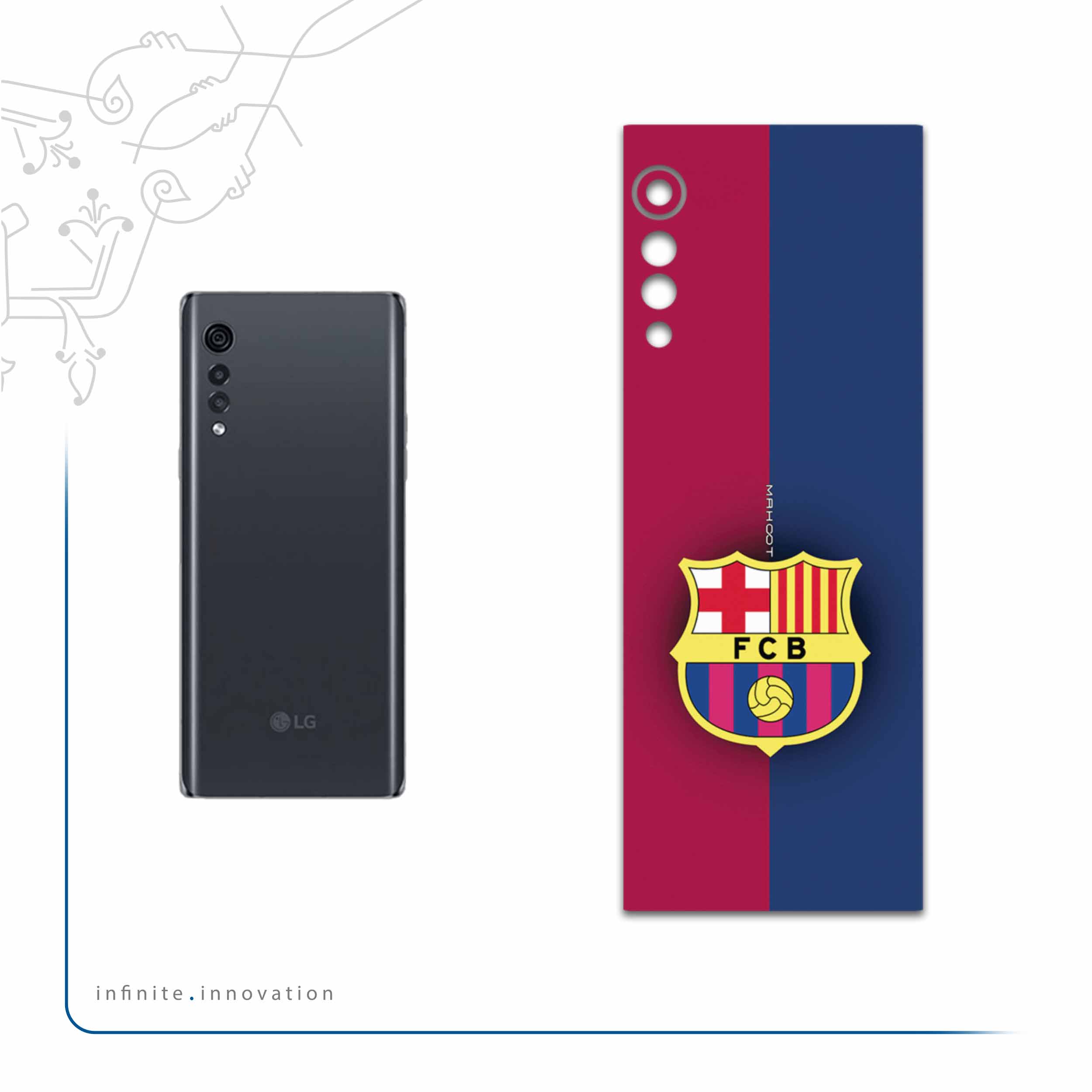 برچسب پوششی ماهوت مدل Barcelona مناسب برای گوشی موبایل ال جی Velvet 5G