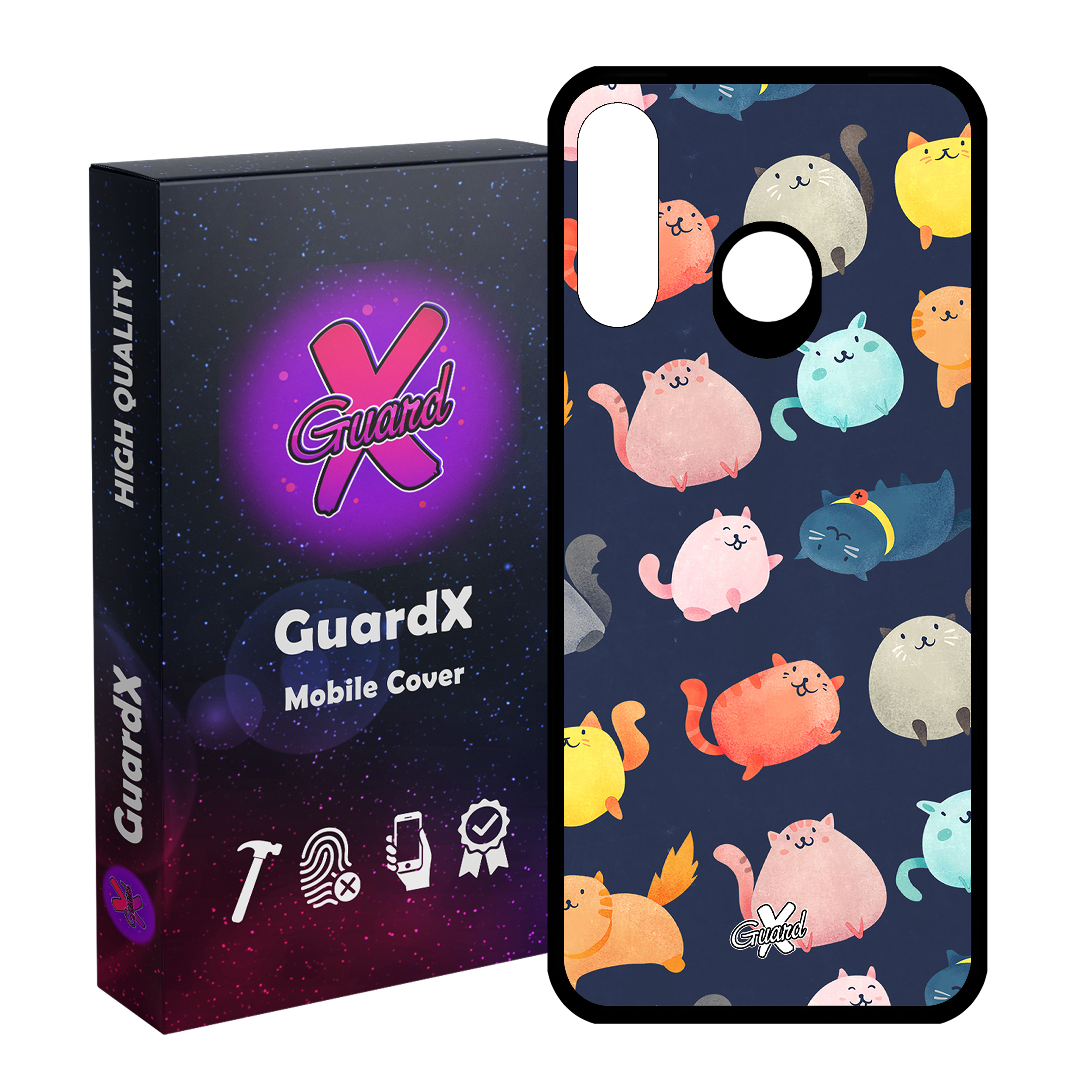 کاور گارد ایکس طرح Cats مدل Glass10173 مناسب برای گوشی موبایل هوآوی P30 Lite