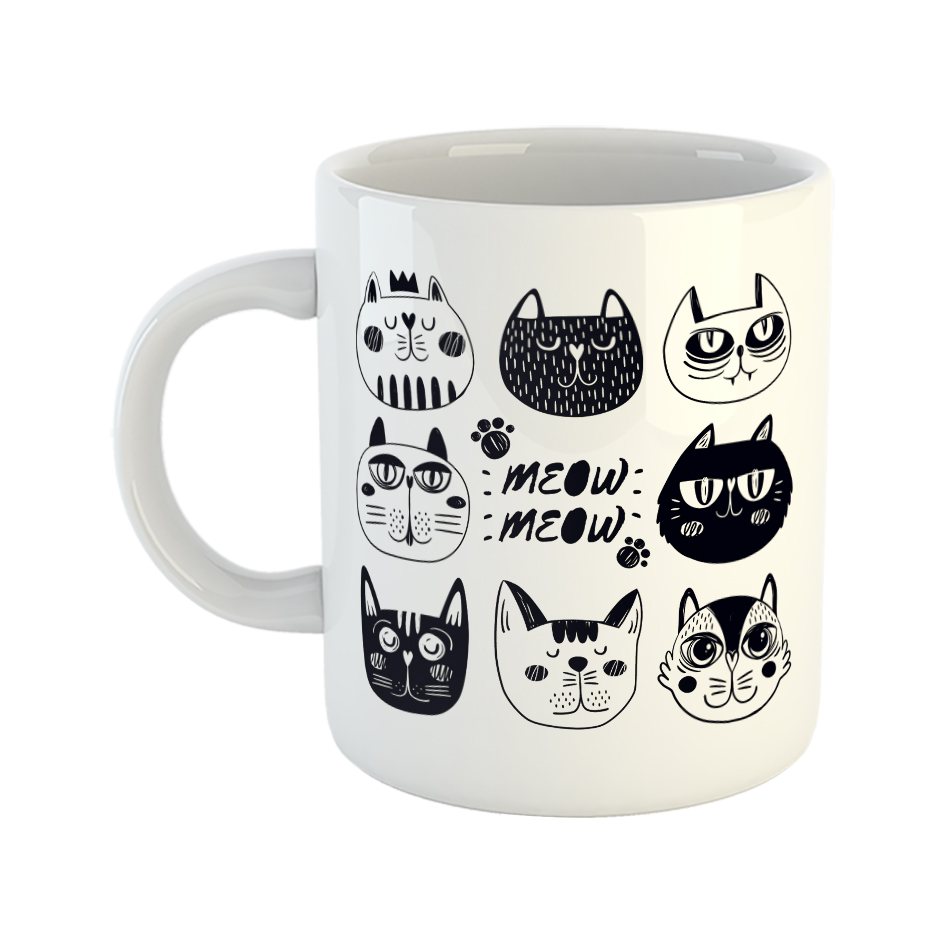 ماگ طرح گربه گروهی 