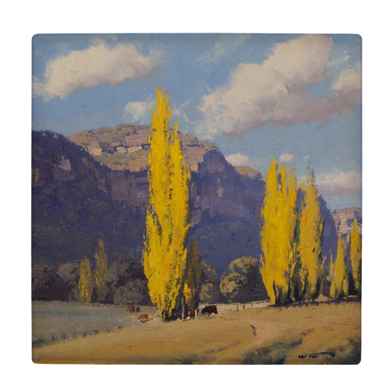  زیر لیوانی  طرح کوهستان و درختان کد    6085051_5046