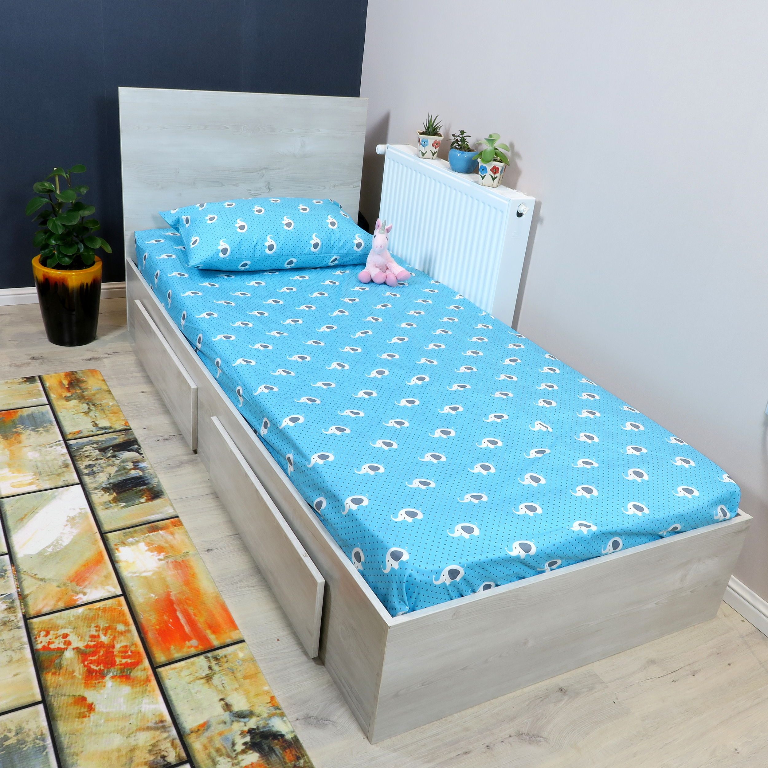 سرویس ملحفه طرح فیل کد brfp-395 یک نفره 2 تکه