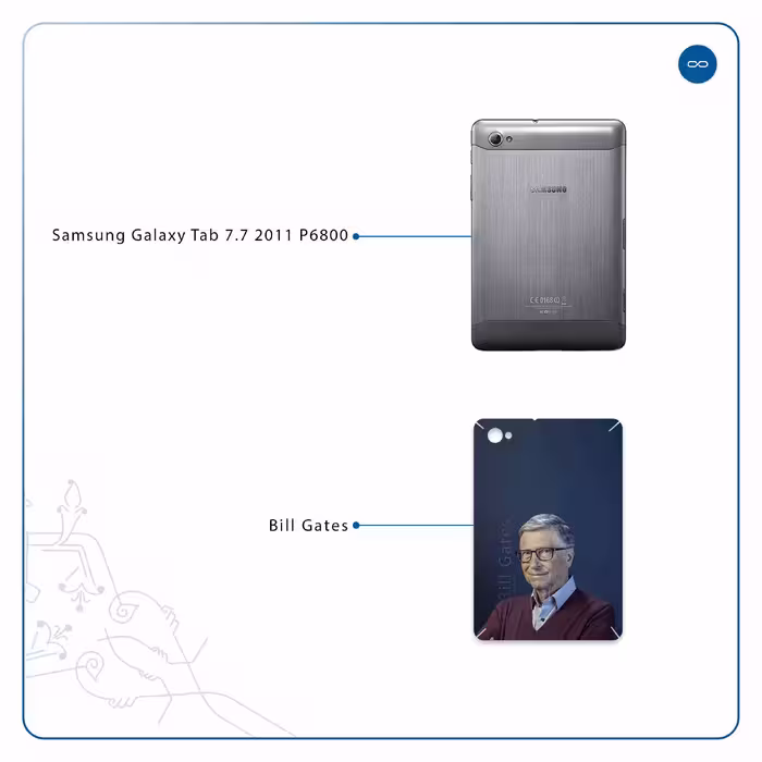 برچسب پوششی ماهوت مدل Bill Gates مناسب برای تبلت سامسونگ Galaxy Tab 7.7 2011 P6800