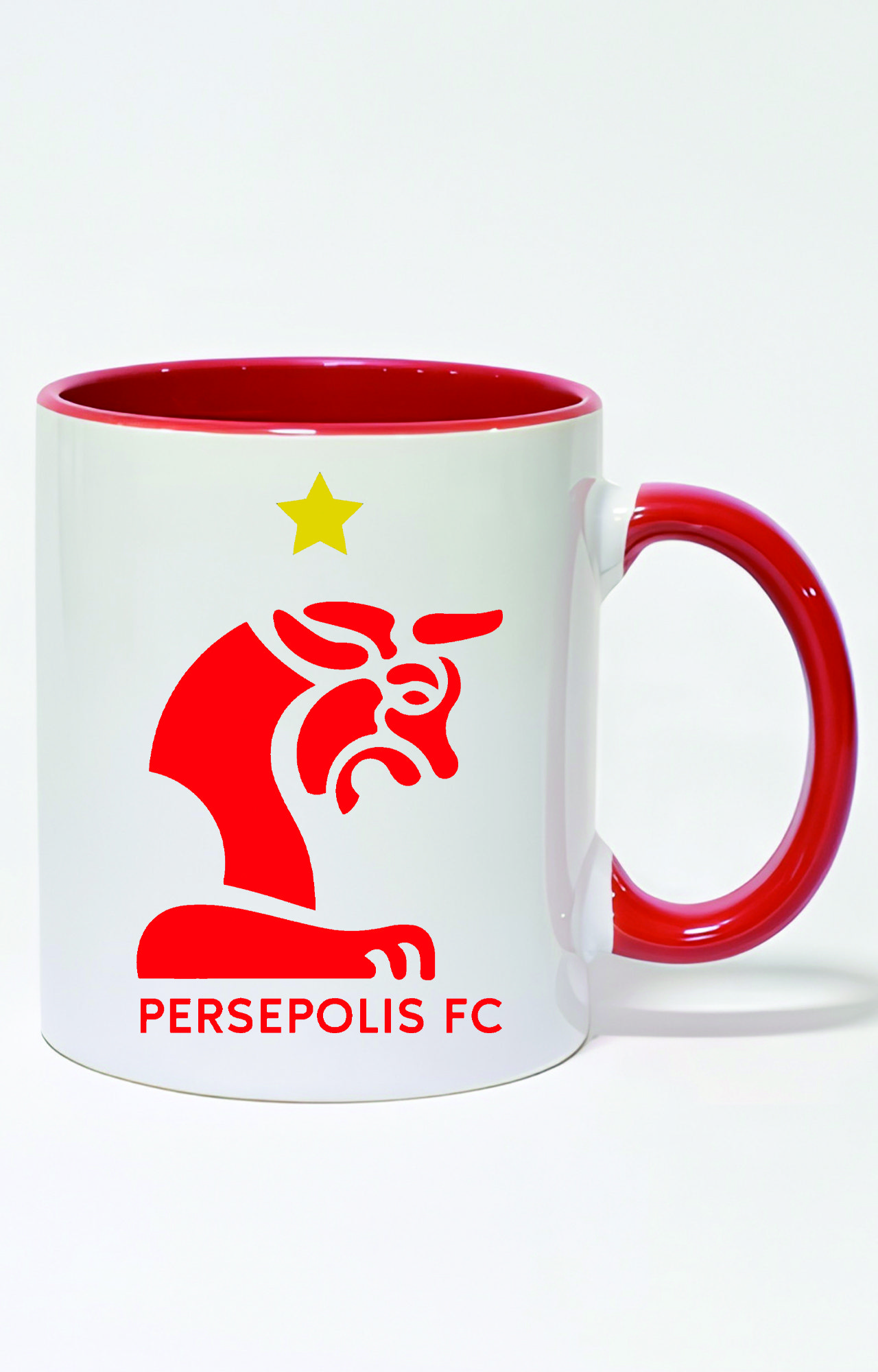 ماگ دسته و داخل رنگی طرح پرسپولیس کد 3464
