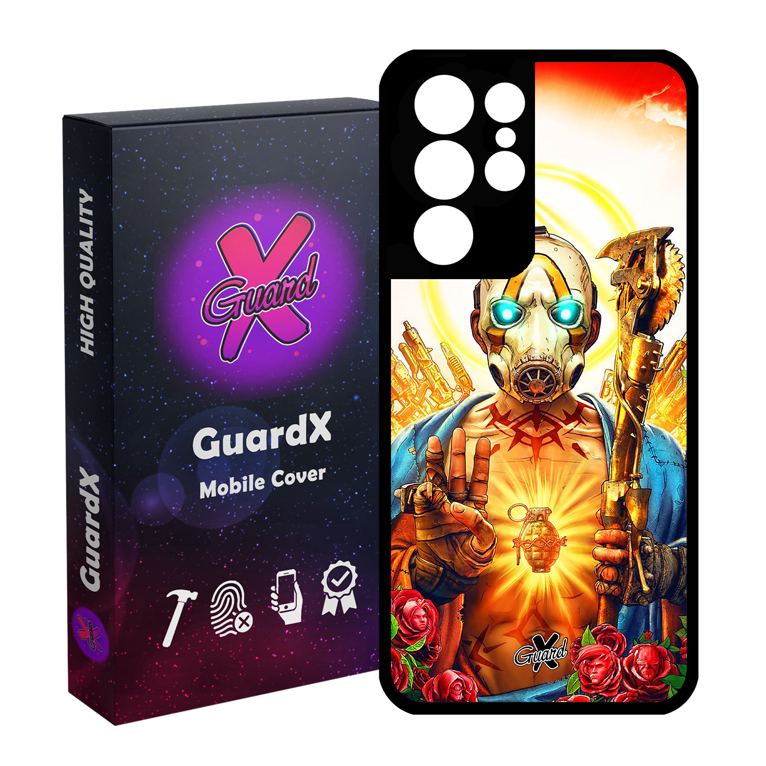 کاور گارد ایکس طرح Borderlands مدل Glass10068 مناسب برای گوشی موبایل سامسونگ Galaxy S21 Ultra