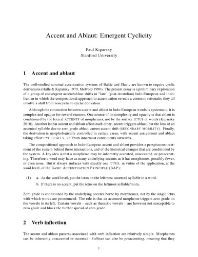 خرید و دانلود نسخه کامل کتاب Accent and Ablaut: Emergent Cyclicity