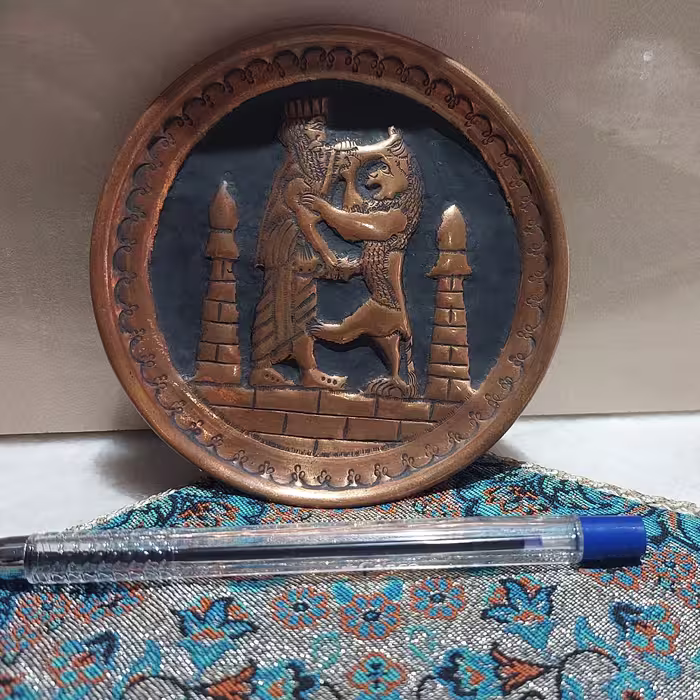 سینی مسی سیاه قلم کوچک 