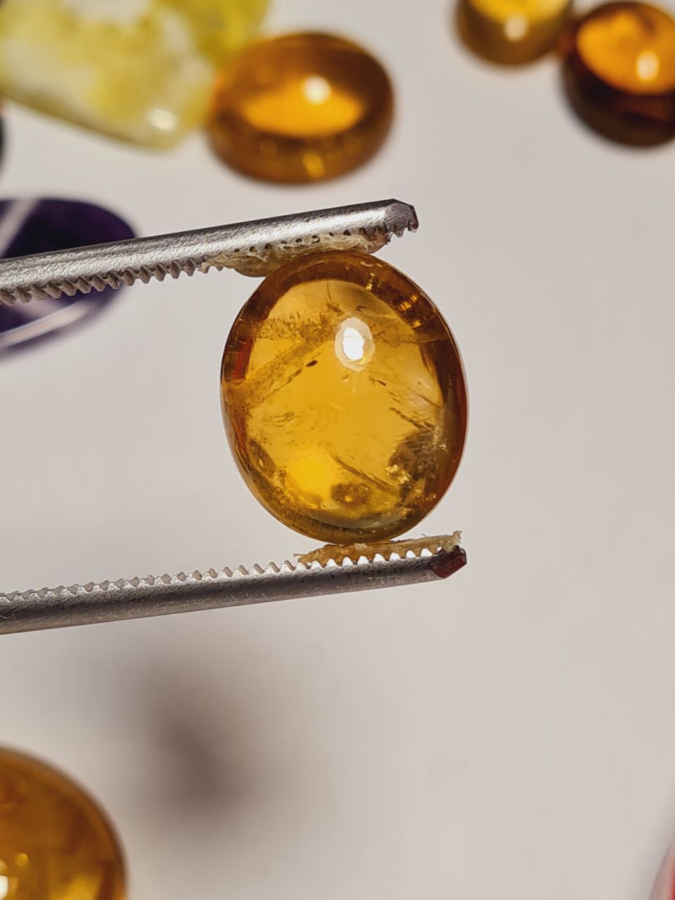 سنگ قیمتی سیترین طبیعی بیضی 3443