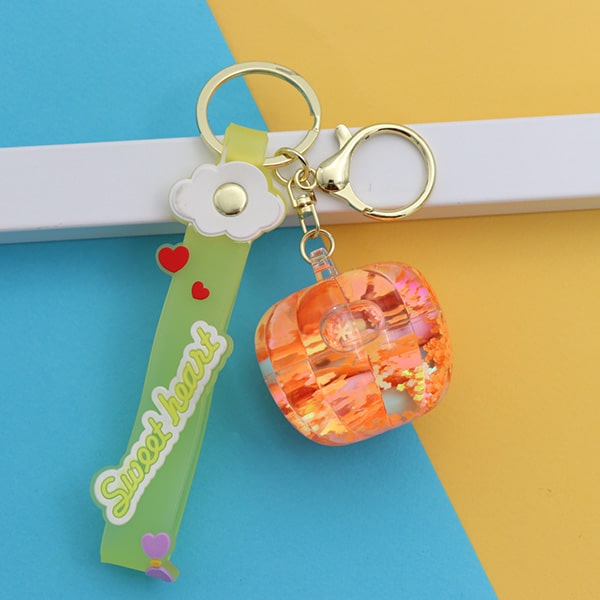 سرکلیدی شیشه ای آویز کیف آکواریومی کدو تنبل نارنجی 33854