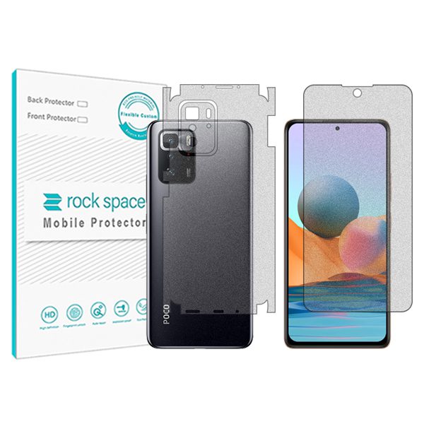 گلس صفحه نمایش و پشت گوشی شیائومی Poco X3 GT مدل نانو هیدروژل مات برند راک اسپیس کد MS