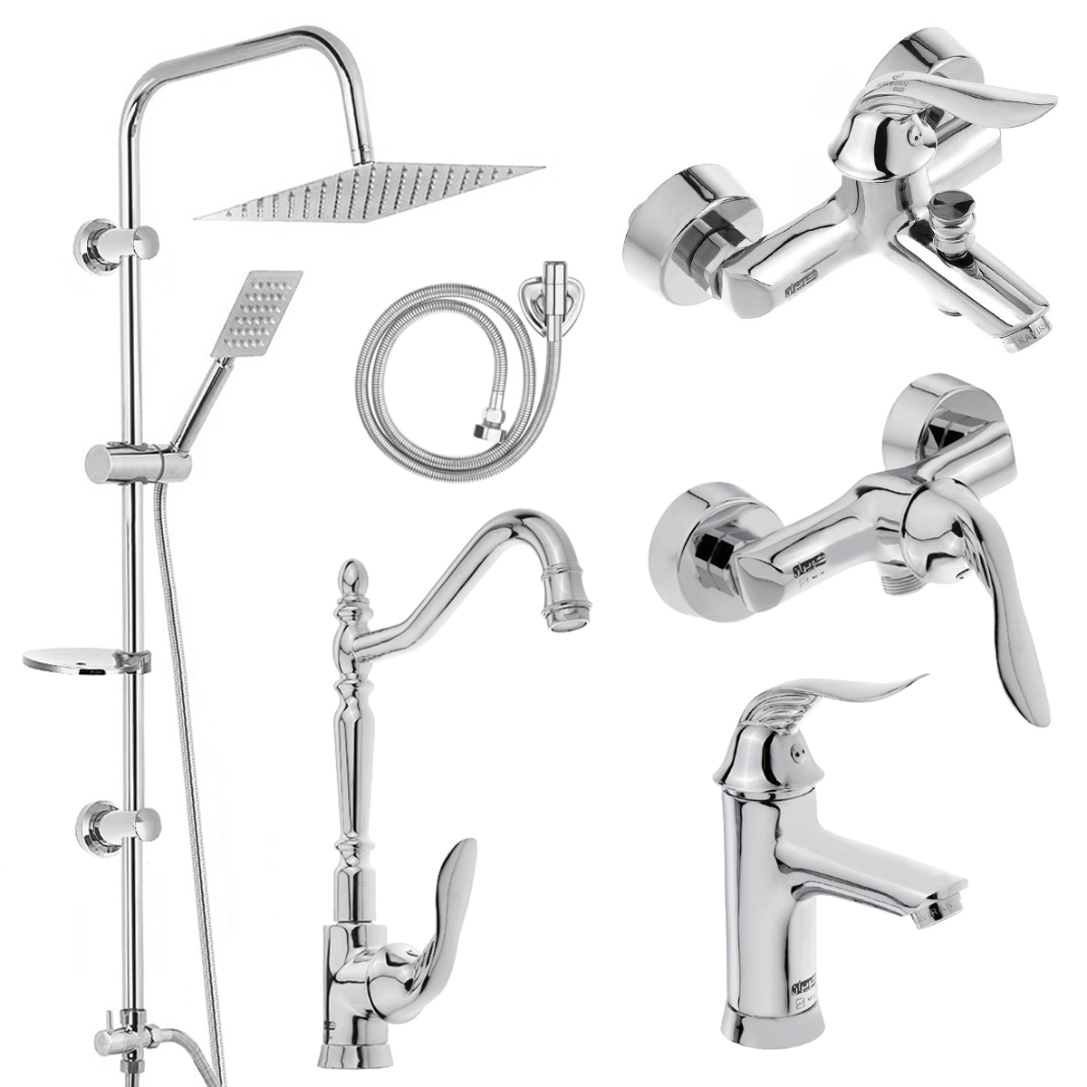 ست شیرآلات کویران آذر مدل میلان کد 03 یونیورست مجموعه 6 عددی