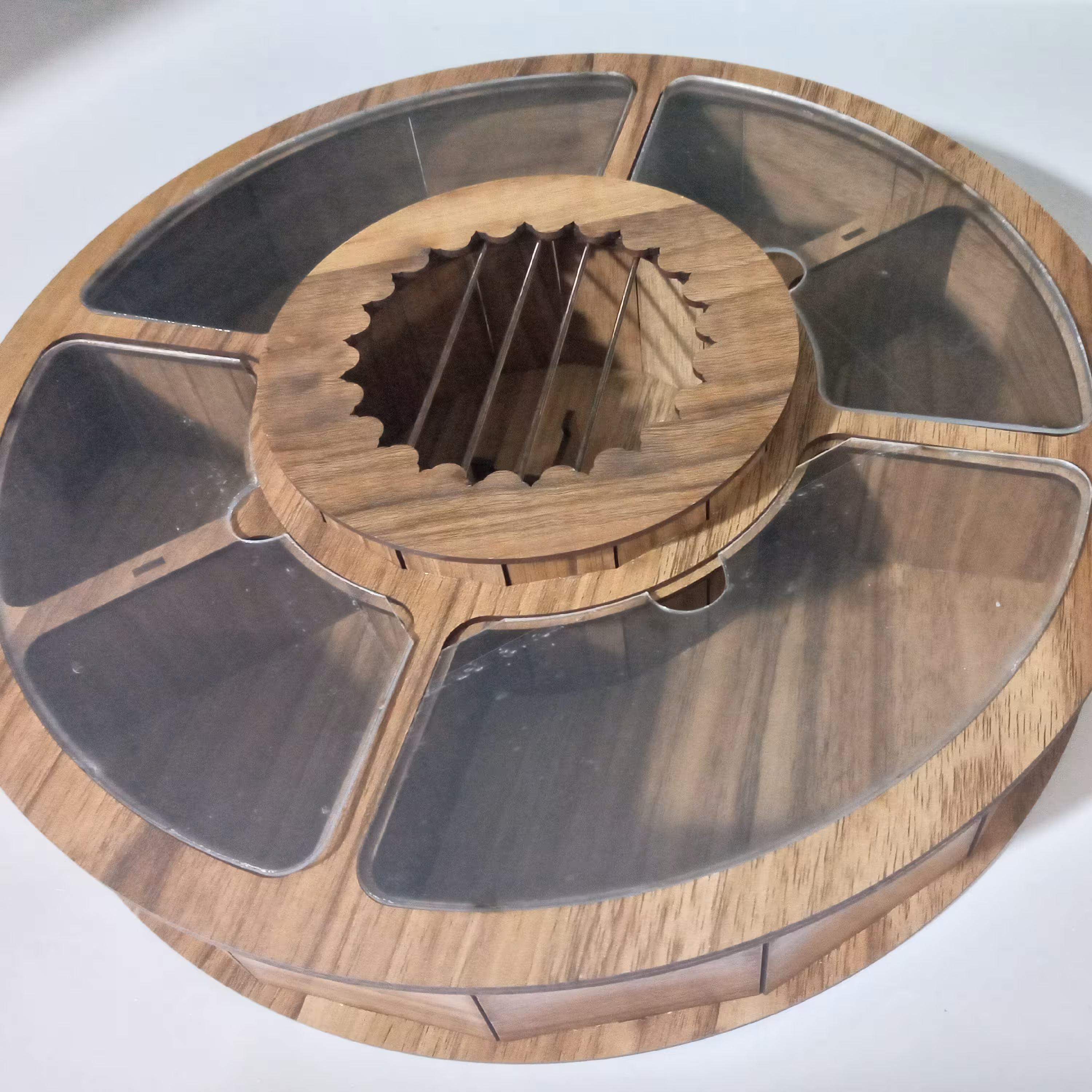 تی بگ رومیزی گرد چوبی