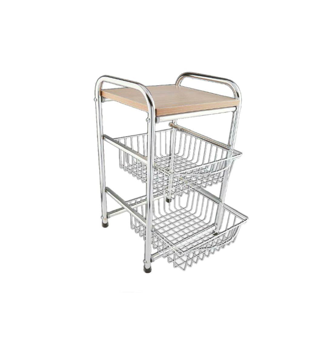 جا سیب زمینی فلزی 2 طبقه (روکش نیکل کروم)