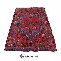 فرش دستبافت عشایری زنجان سه متری زمینه قرمز بنفش کد 0286