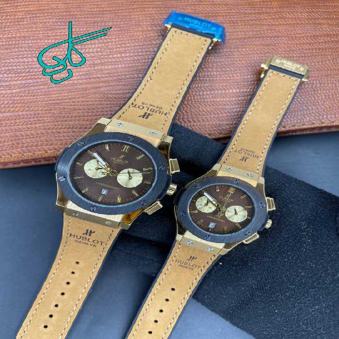 خرید ست ساعت زنانه و مردانه هابلوت Hublot سه موتوره فعال بند رابر کد 2115859 - ردگل