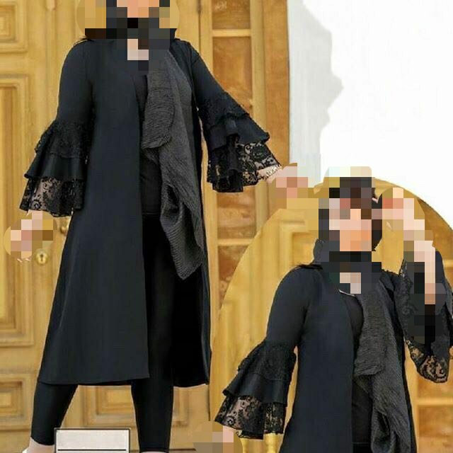 مانتو مشکی جلوباز مجلسی