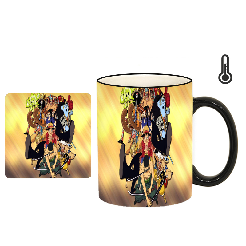 ماگ حرارتی طرح انیمه وان پیس کد h44 به همراه زیرلیوانی