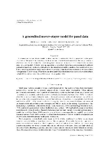 خرید و دانلود نسخه کامل کتاب A generalized moverstayer model for panel data