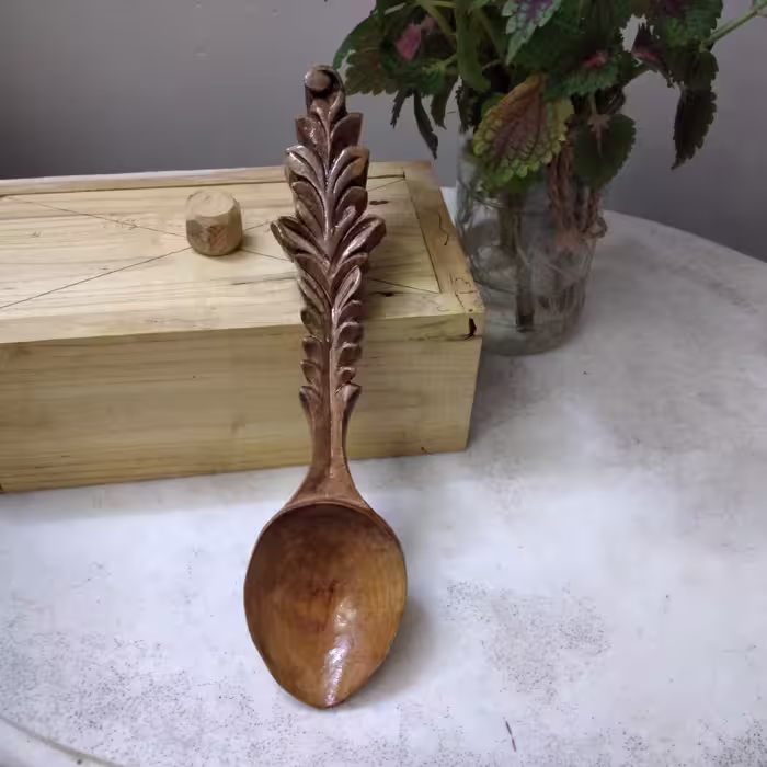 قاشق چوبی برگ 