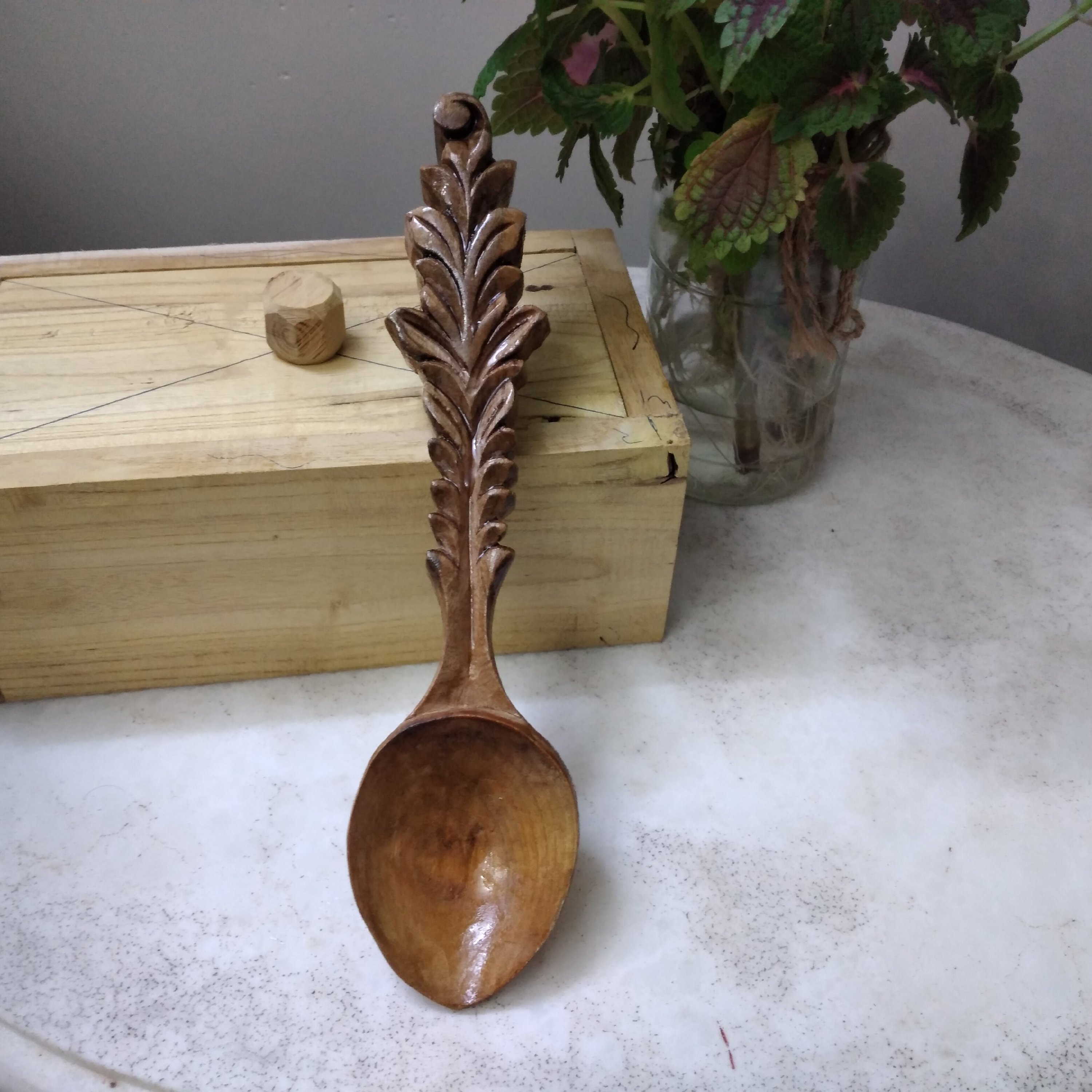 قاشق چوبی برگ 