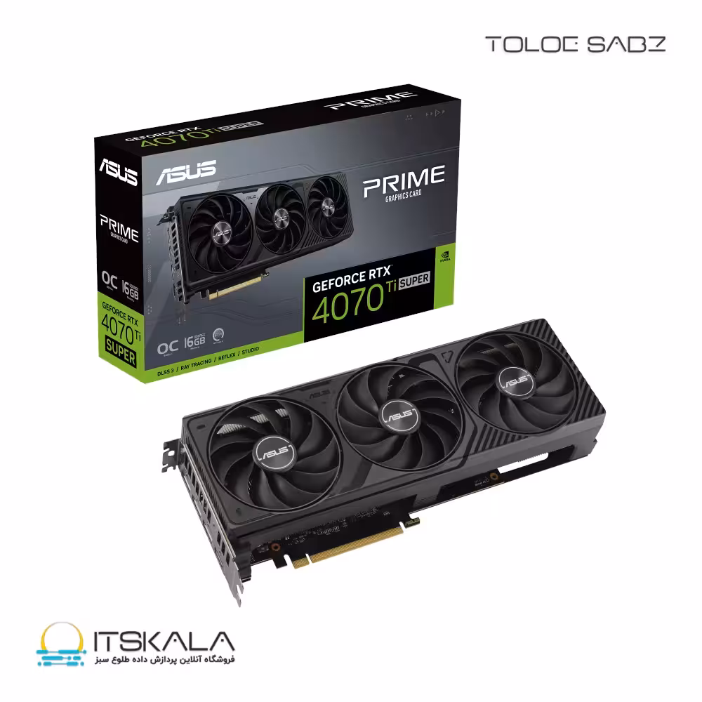 کارت گرافیک ایسوس مدل PRIME GeForce RTX 4070 Ti SUPER 16GB GDDR6X OC EditionASUS PRIME GeForce RTX 4070 Ti SUPER 16GB GDDR6X OC Edition