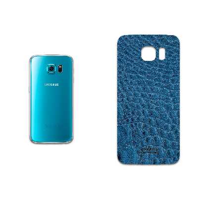 برچسب پوششی ماهوت مدل Blue-Crocodile-Leather مناسب برای گوشی موبایل سامسونگ Galaxy S6