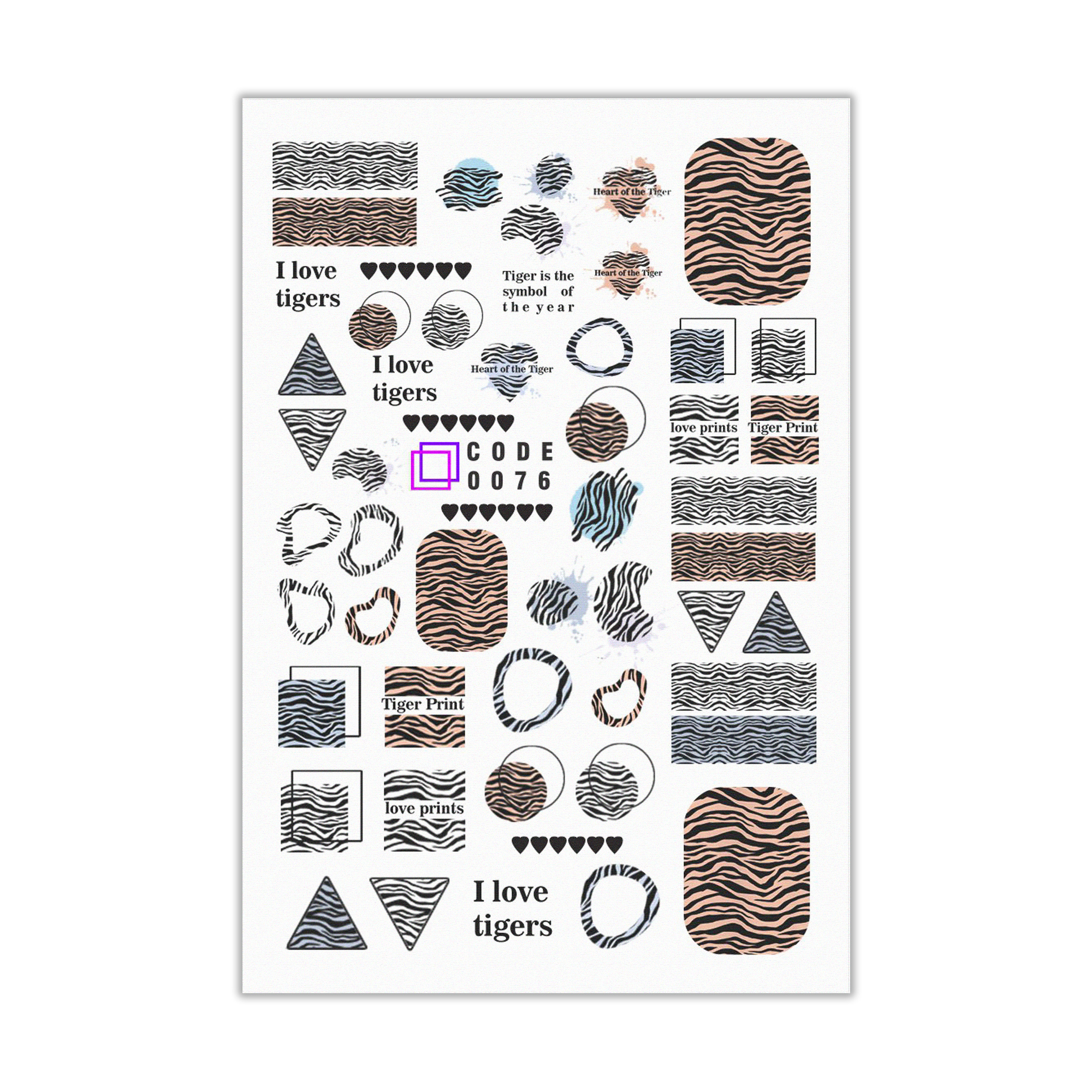 برچسب لنز ناخن مدل پلنگی کد 76