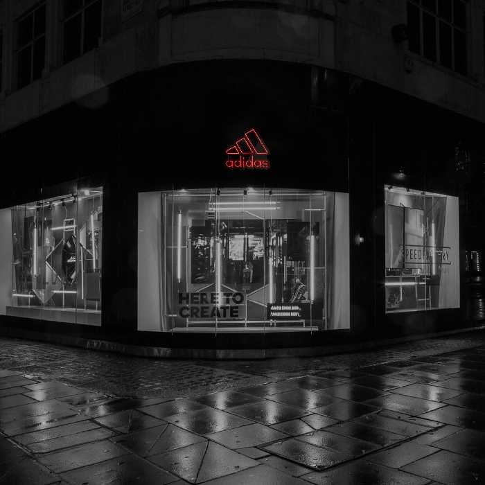 چراغ دیواری نئون دیزاین طرح Adidas-Text-BL_RD