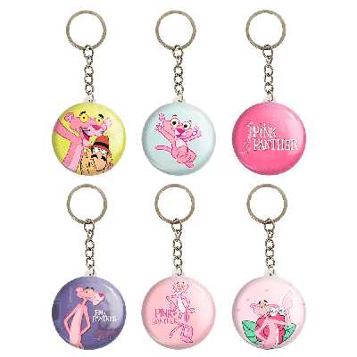  جاکلیدی خندالو طرح پلنگ صورتی کد 34B مجموعه 6 عددی