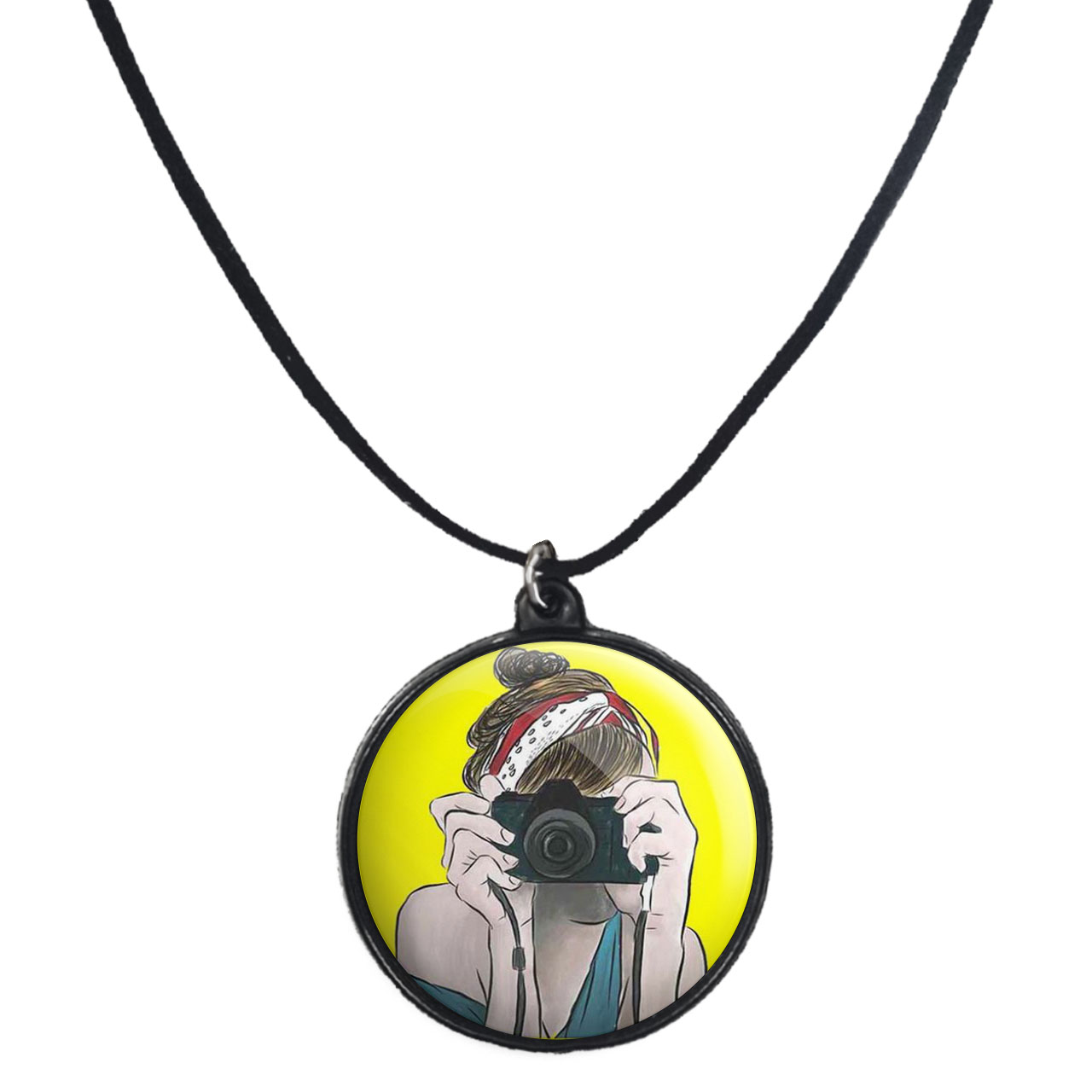 گردنبند پرمانه طرح عکاس کد pmb.5154 مدل دو طرفه