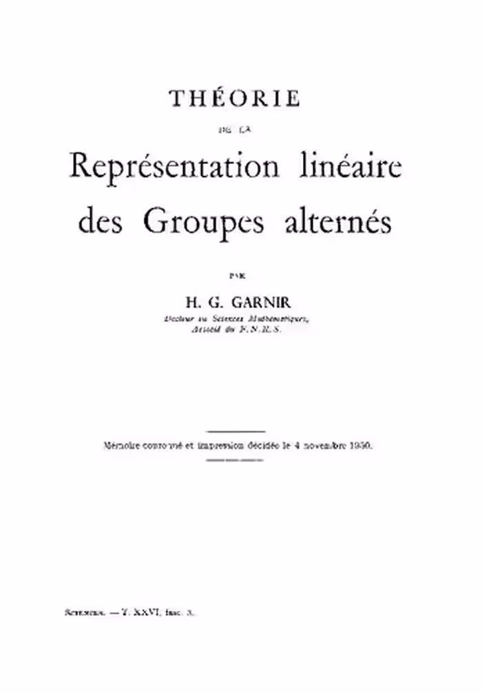 خرید و دانلود نسخه کامل کتاب Théorie de la Représentation linéaire des Groupes alternés