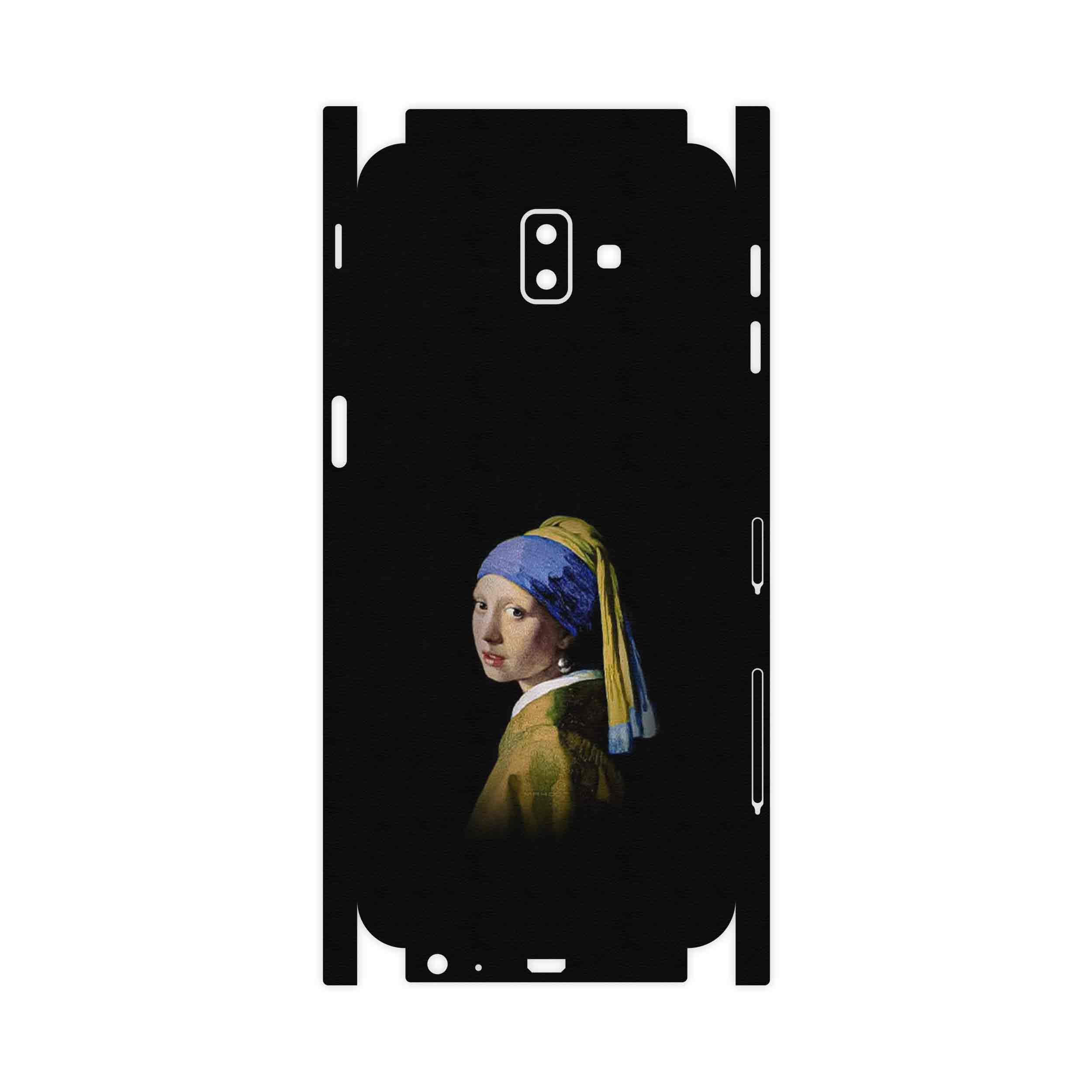 برچسب پوششی ماهوت مدل Girl with a Pearl Earring of Vermeer-FullSkin مناسب برای گوشی موبایل سامسونگ Galaxy J6 Plus