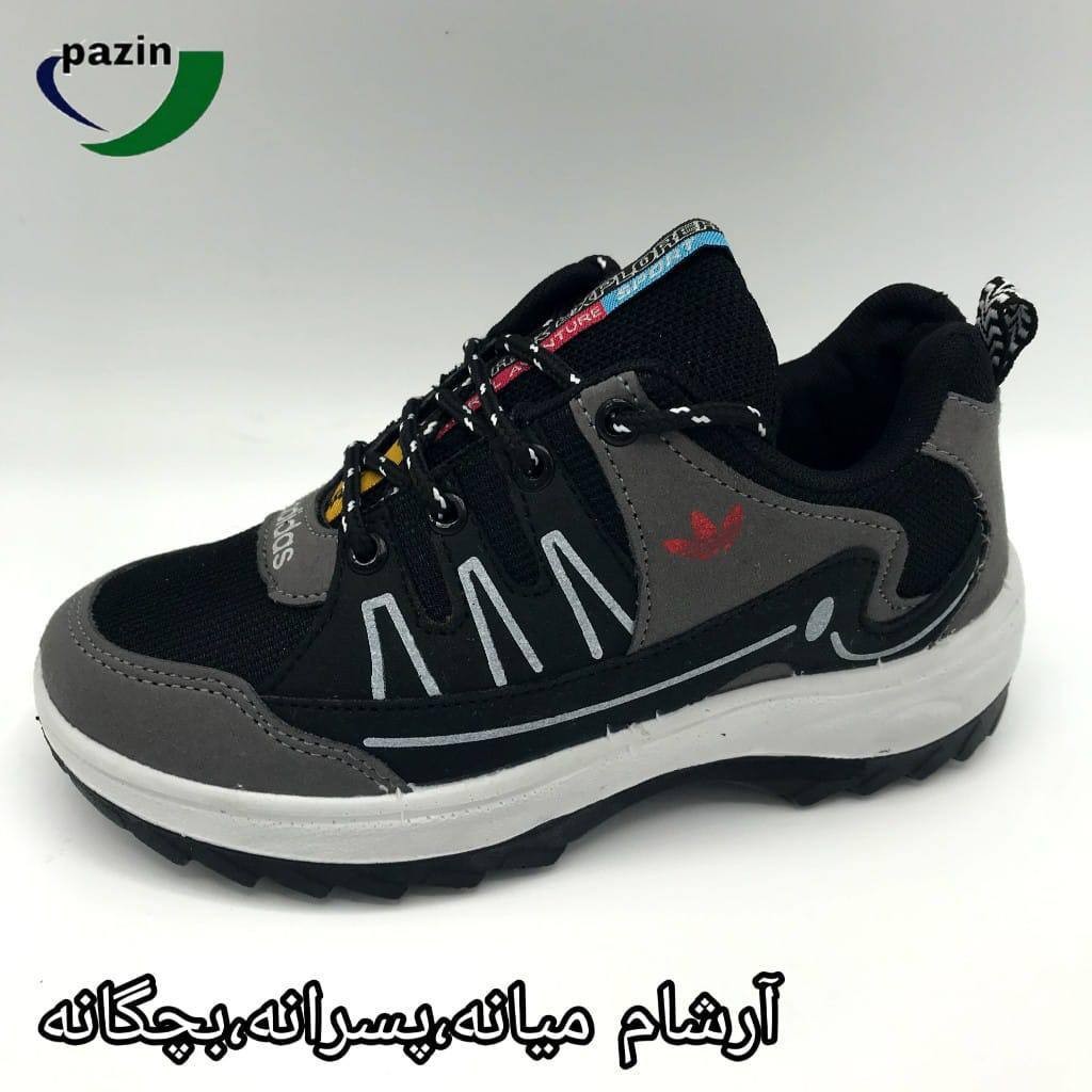 اسپرت پسرانه (میانه)مدل آرشام ورزشی مشکی طوسی زیره پی یو و تزریق مستقیم(36تا39)