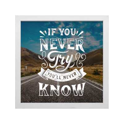 تابلو مدل انگیزشی اگر هرگز تلاش نکنید هرگز نخواهید فهمید YFW2116