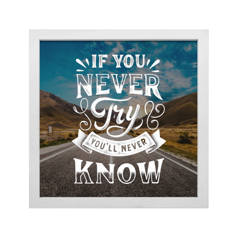 تابلو مدل انگیزشی اگر هرگز تلاش نکنید هرگز نخواهید فهمید YFW2116