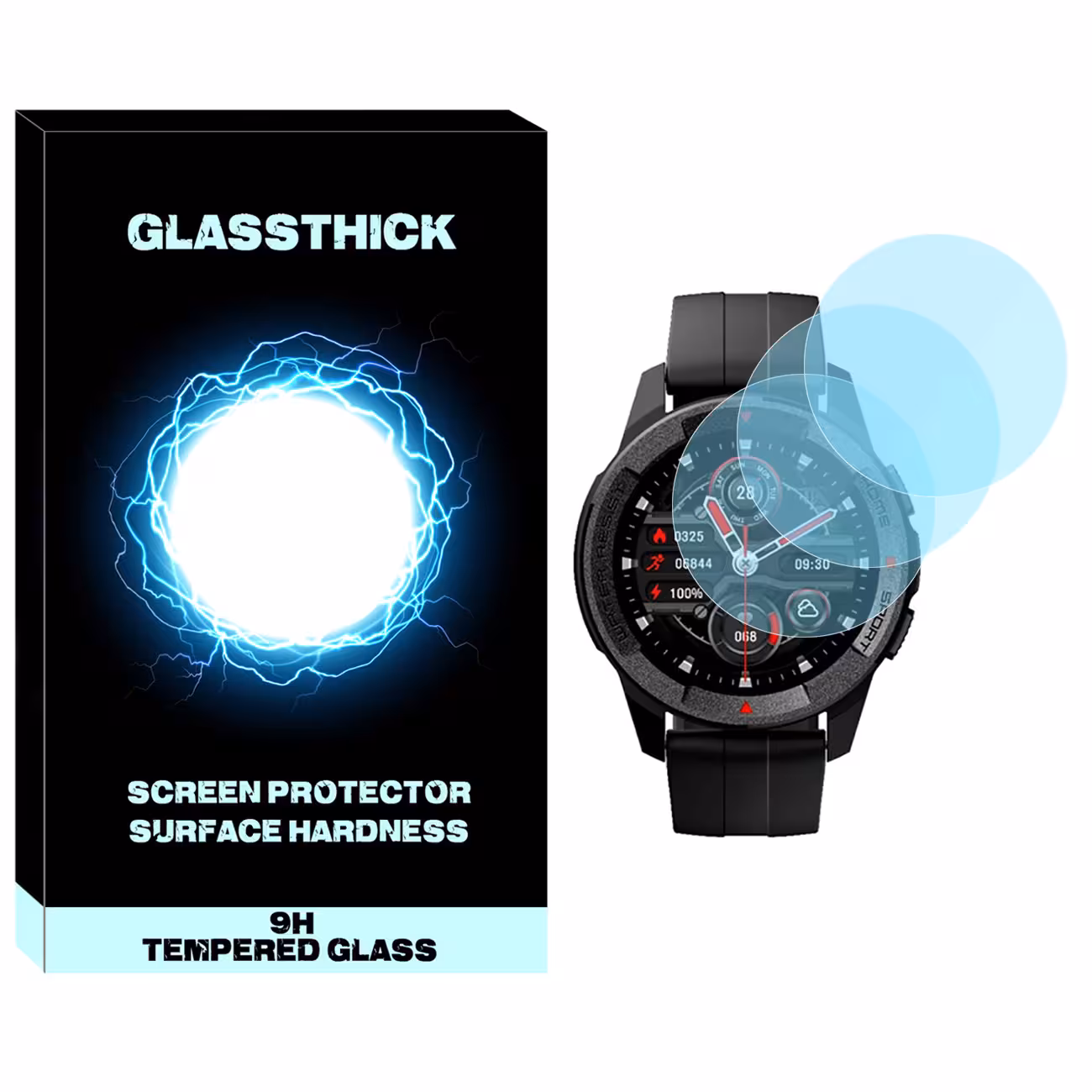محافظ صفحه نمایش شیشه ای گلستیک مدل SH-GL مناسب برای ساعت هوشمند میبرو X1 بسته سه عددی