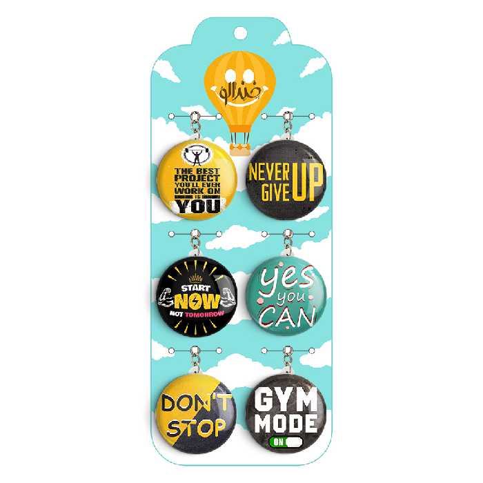 جاکلیدی خندالو مدل جملات انگیزشی کد 338A مجموعه 6 عددی