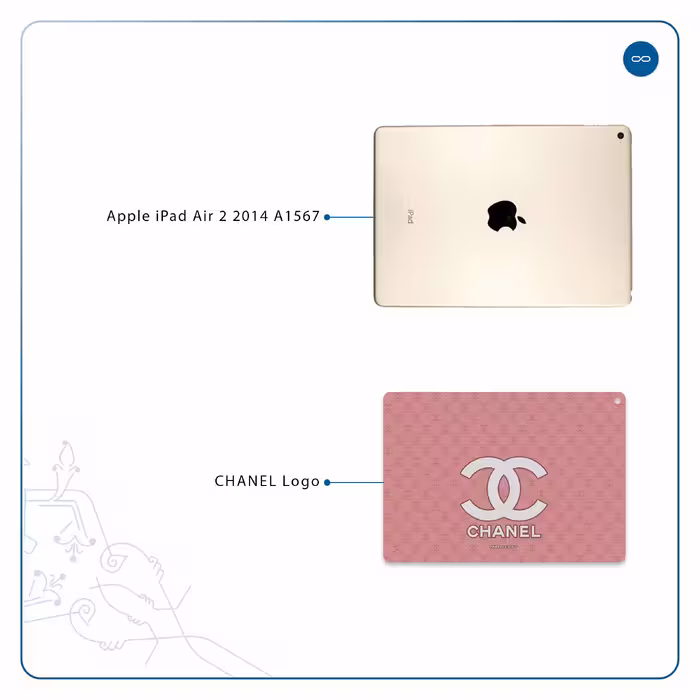 برچسب پوششی ماهوت مدل CHANEL-Logo مناسب برای تبلت اپل iPad Air 2 2014 A1567