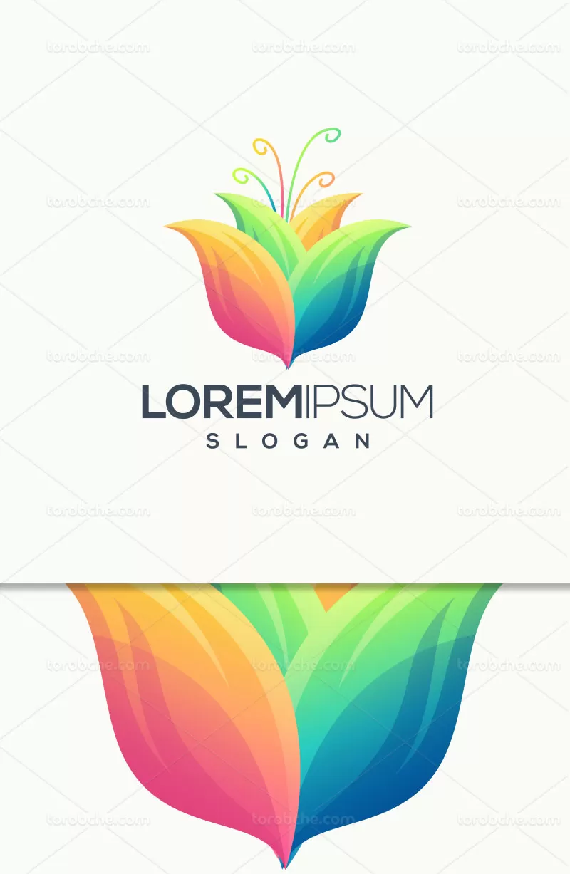 وکتور لوگو گل انتزاعی | گرافیک با طعم تربچه