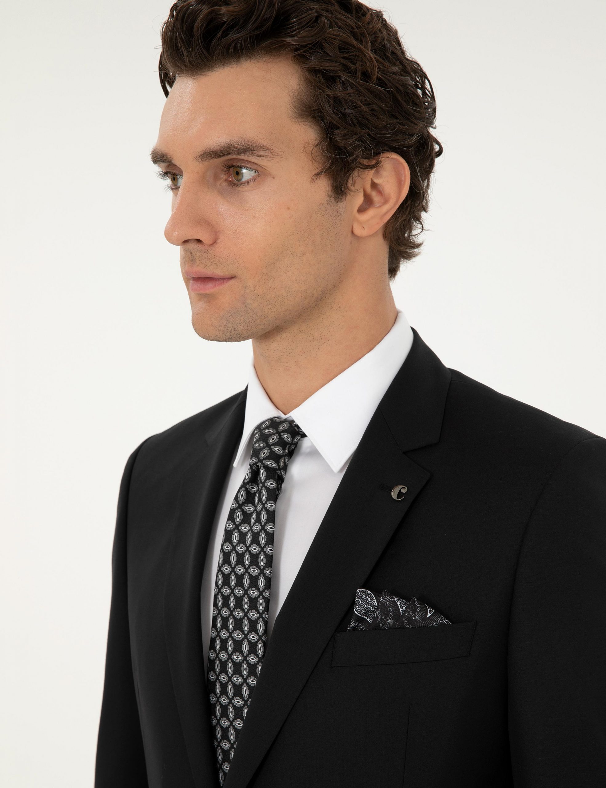 کت و شلوار مردانه مشکی کاشارل