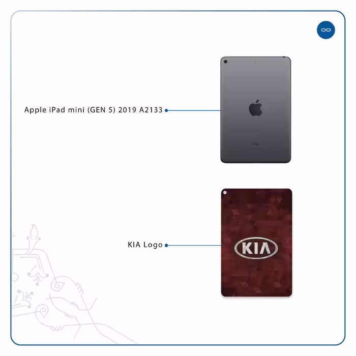 برچسب پوششی ماهوت مدل KIA-Logo مناسب برای تبلت اپل iPad mini (GEN 5) 2019 A2133