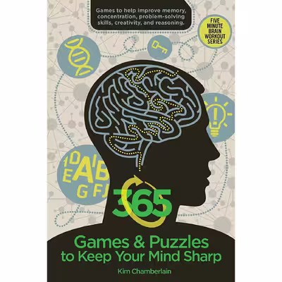 کتاب 365 Games &amp; Puzzles to Keep Your Mind Sharp (Brain Workout) اثر Kim Chamberlain انتشارات Skyhorse Publishing